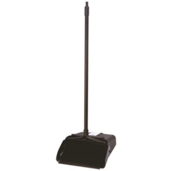 Appeal 13 in. Black Upright Lobby Dust Pan with Lid