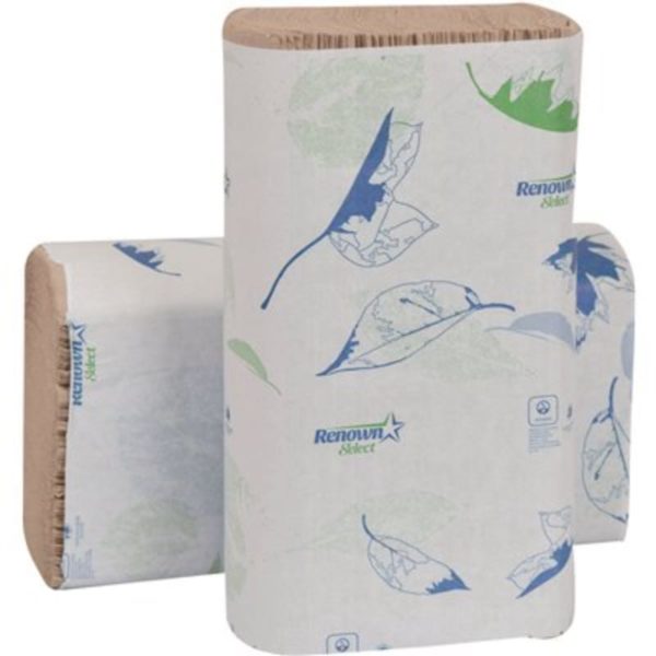Renown Natural Multifold Paper Towels (250 Sheets Per Pack 16 Packs Per Case)