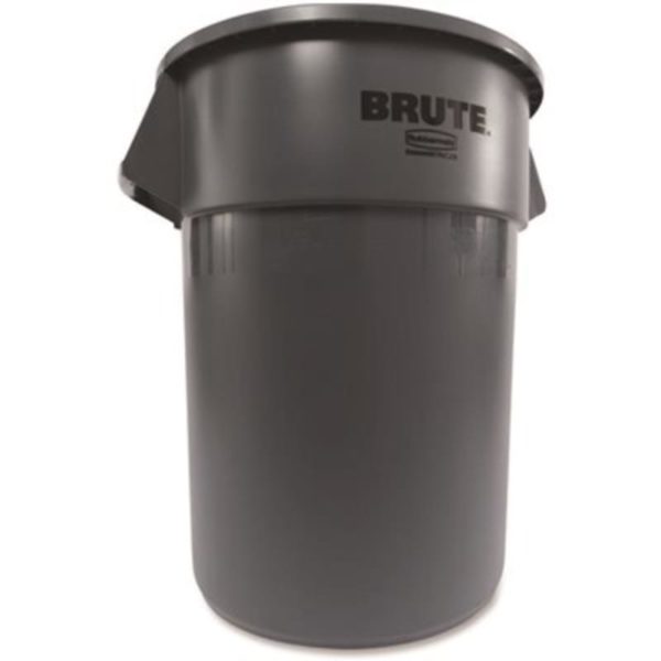 Rubbermaid Brute Vented Trash Receptacle without Lid, 55 Gallons, Gray (FG265500GRAY)