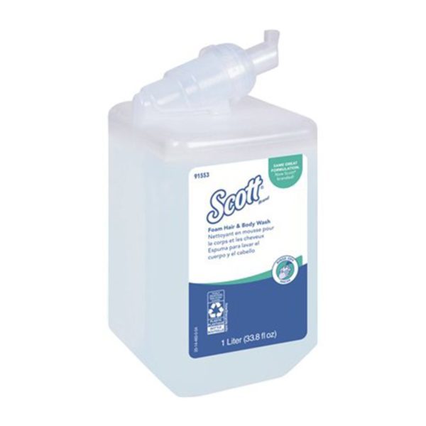 Scott 1.0 l Light BlueFresh Scent Shampoo/Clear Luxury Foaming Hair and Body Wash