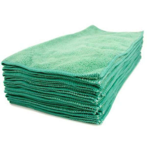 Renown 16 In. X 16 In. Premium Microfiber Cleaning Cloth In Green (12-Pack)