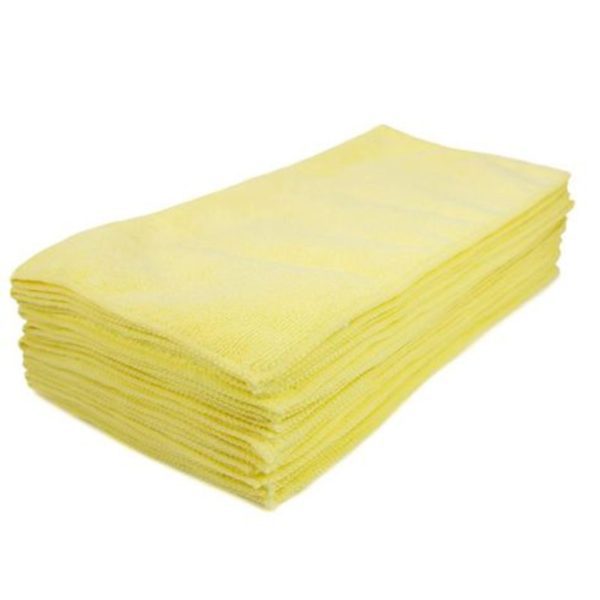 Renown 16 In. X 16 In. Scrubbing Microfiber Cleaning Cloth, Yellow (12-Pack)