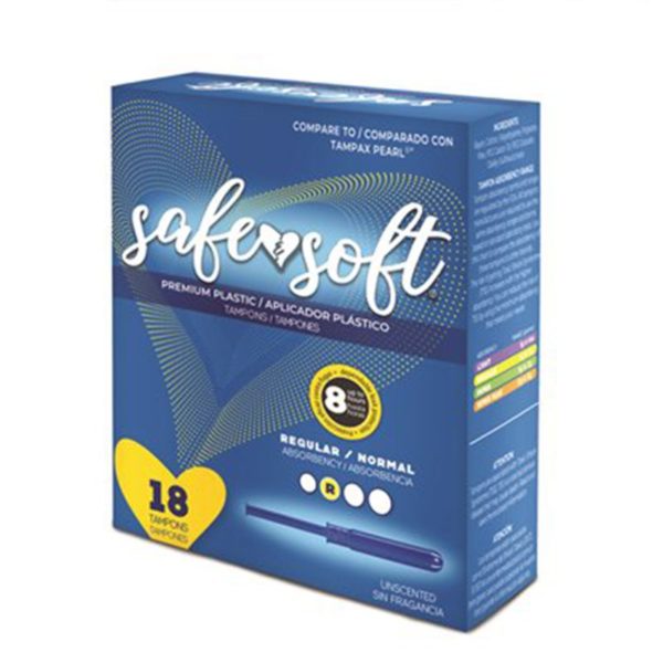 Safe and Soft Tampons (18/Box and 12-Boxes/Case)