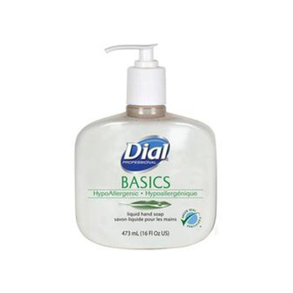 DIAL BASICS HYPOALLERGENIC LIQUID HAND SOAP 16 OZ PUMP BOTTLE