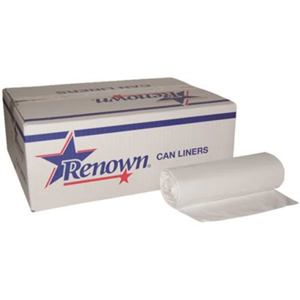 Renown Fits 12-16 Gal. 0.45 mil 24 in. x 32 in. White Can Liner (50 Per Roll, 10-Roll Per Case)