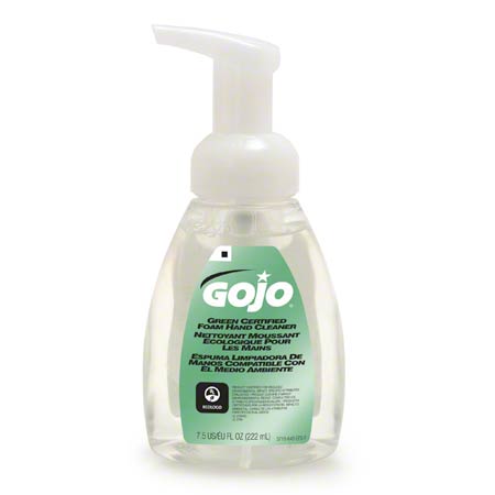 GoJo Green Certified Foam Hand Cleaner, Fragrance Free, 7.5 fl oz Foaming Hand Soap Pump Bottle (Pac