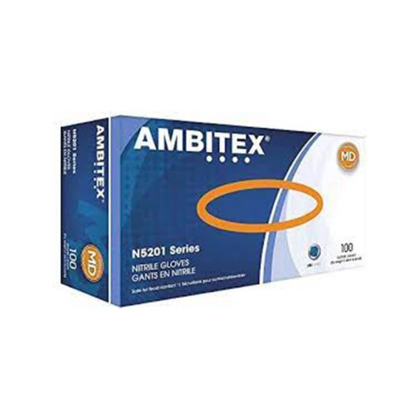 Ambitex 4 mil Medium Blue Nitrile Powder-Free General Purpose Gloves