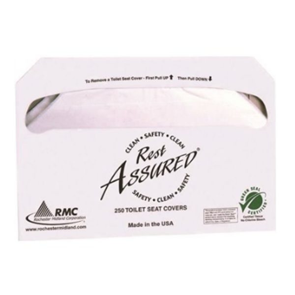 IMPACT PRODUCTS Rest Assured Impact Earth White Half-Fold Toilet Seat Covers (10-Pack of 250-Count)