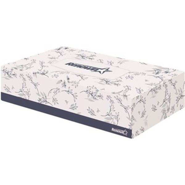 Renown 2 Ply Flat Box Facial Tissue 100 Count