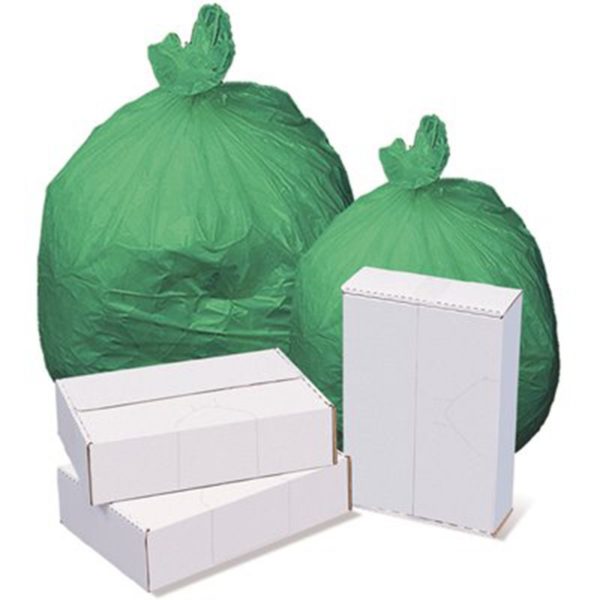 Cleansource 40 to 45 Gal. 40 in. x 48 in. 28 Mic Green High-Density Trash Can Liners (100 per Case)