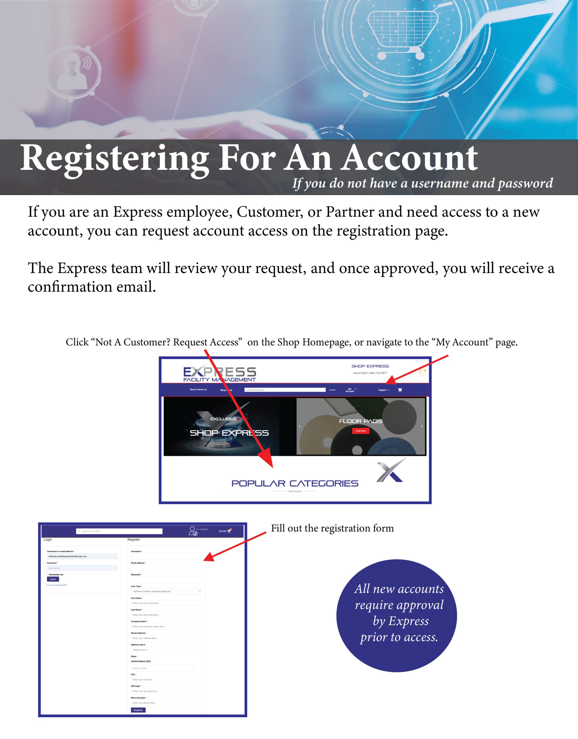 registering for an account