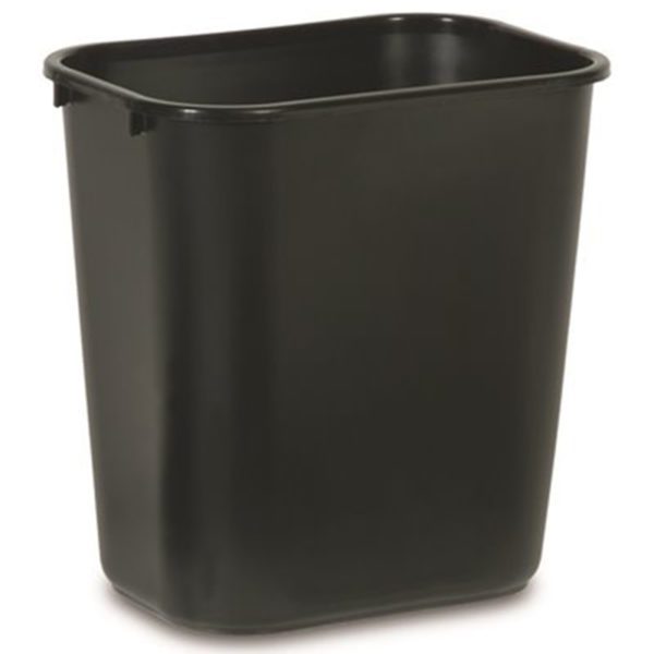 Rubbermaid Commercial Products 7 Gal. Black Rectangular Trash Can
